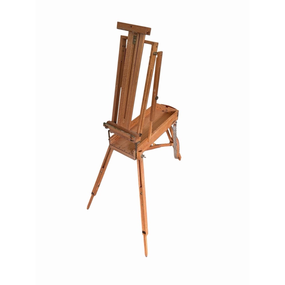 Vintage Jullian Easel by Blanchet in Paris France Wood portable Strap Folding